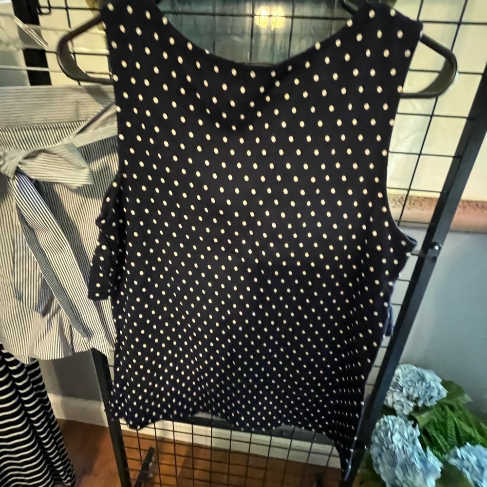 J. Crew Blue Ruffled Tank Top - Picture 3 of 5